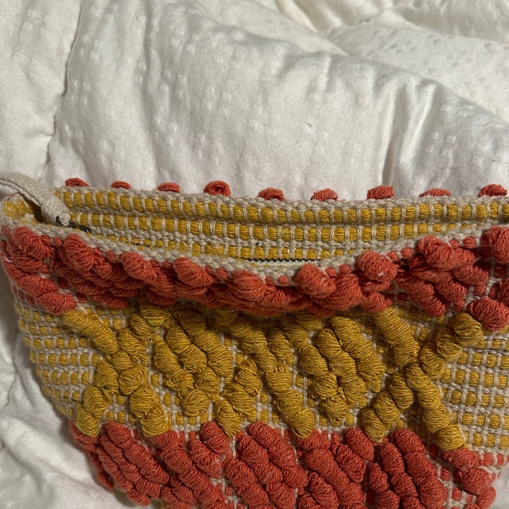 Universal Thread Textured Cosmetic Bag -‎ Red and Yellow - Picture 2 of 6
